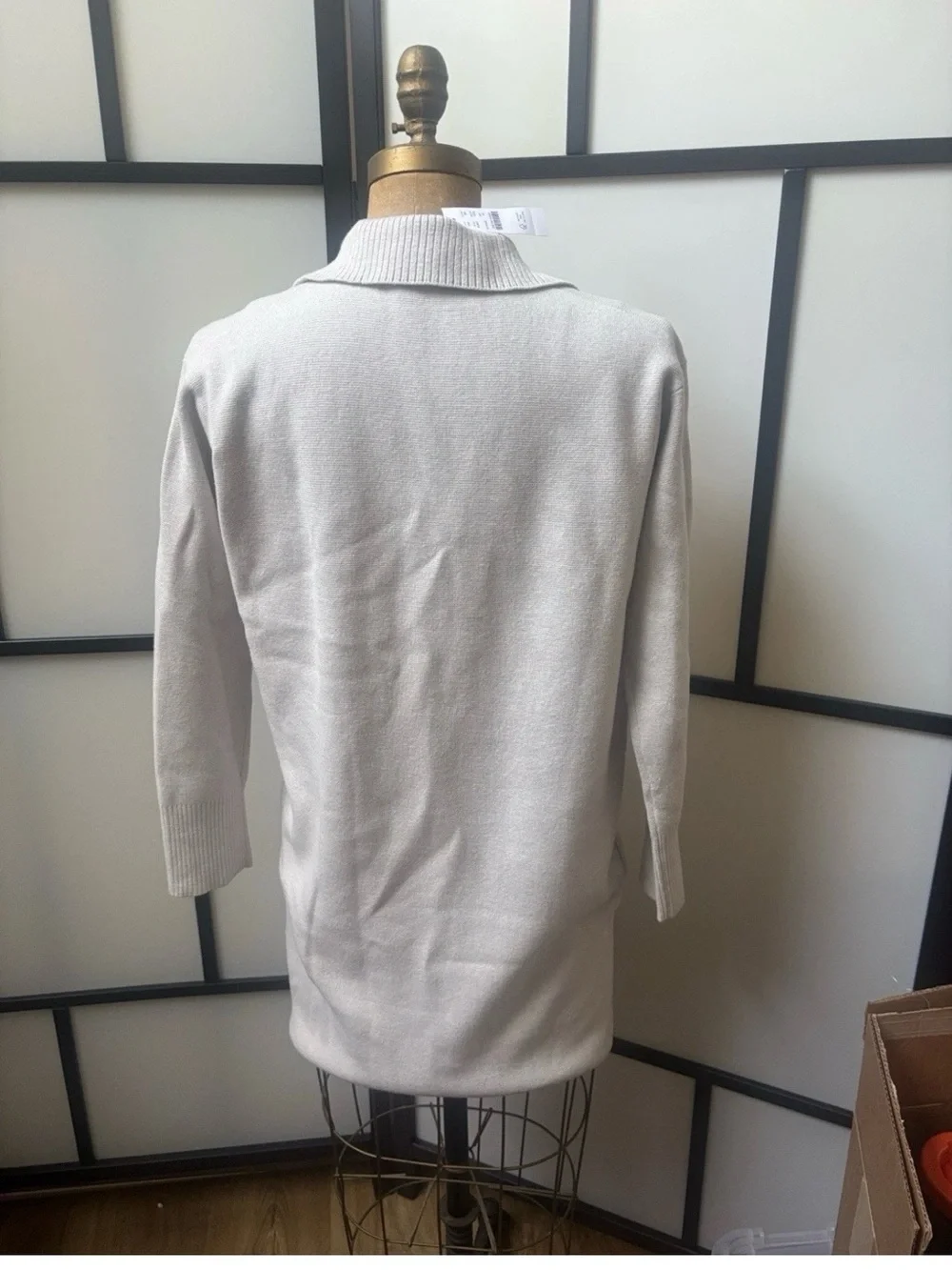 J.Crew Cotton-Wool Blend Knit Sweater Coat Cardigan Size XS Dove Gray